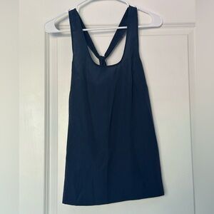 Navy Blue Twist Back Tank Top